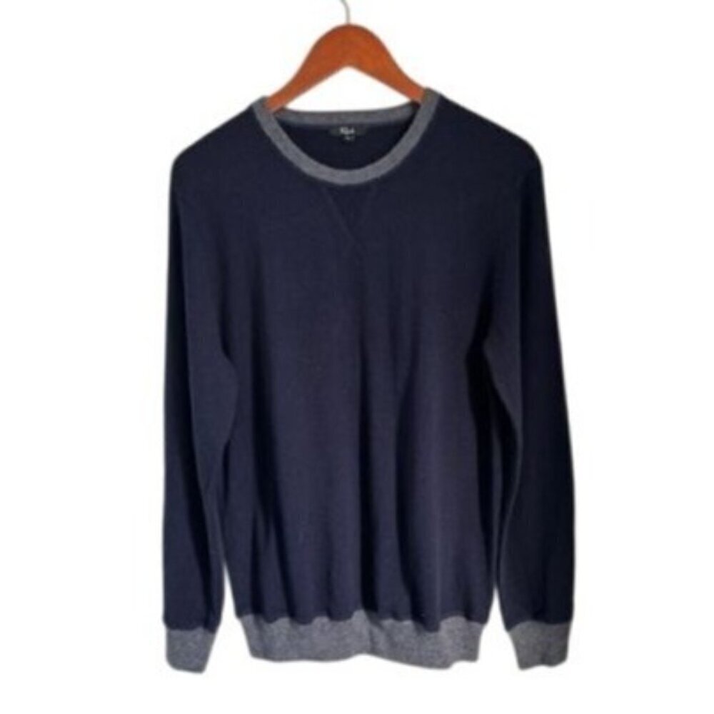 Rails Cotton Cashmere Sweater  Blue Gray Knit Pullover Crewneck Size Med